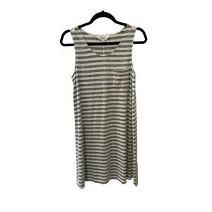 Stitch Fix Market & Spruce Gray Striped Tank Dress Size Medium Womens Cover Up